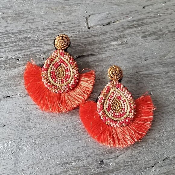 Coral Fan Earrings - Picture 2 of 4